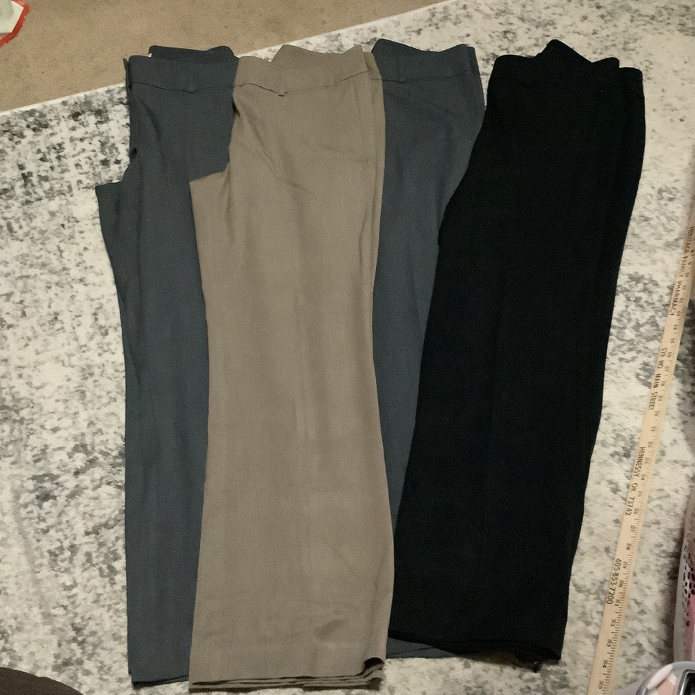 LOFT Curvy Gray tan black Pants LOT OF 4